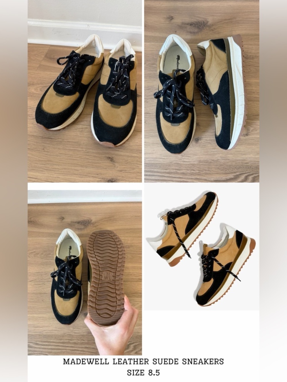 Madewell Women's Kickoff Trainer Sneakers in Neutral Colorblock Leather size 8.5 - Picture 6 of 6